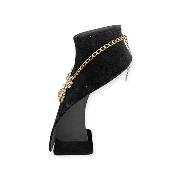 Vintage J Crew Signed Statement Bib Necklace Gold Tone Chain w/Lobster Claw - Picture 5 of 13